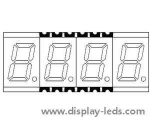 Affichage SMD à 7 segments à quatre chiffres de 0,3 pouce